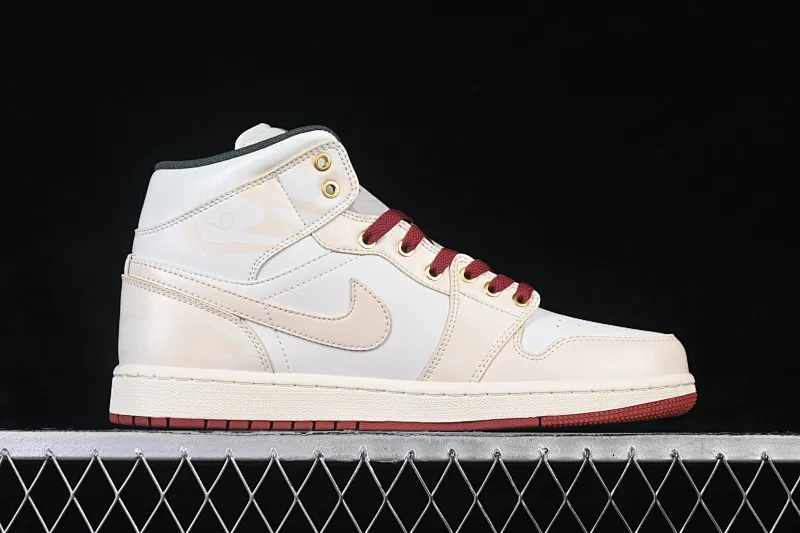 All Categories Air Jordan Jordan Series Basketball Shoes Air Jordan 1 Mid Air Jordan 1 Mid AJ1 Joe 1 Year of the Horse Limited Chinese Cultural Leisure Sneakers DQ8426-105